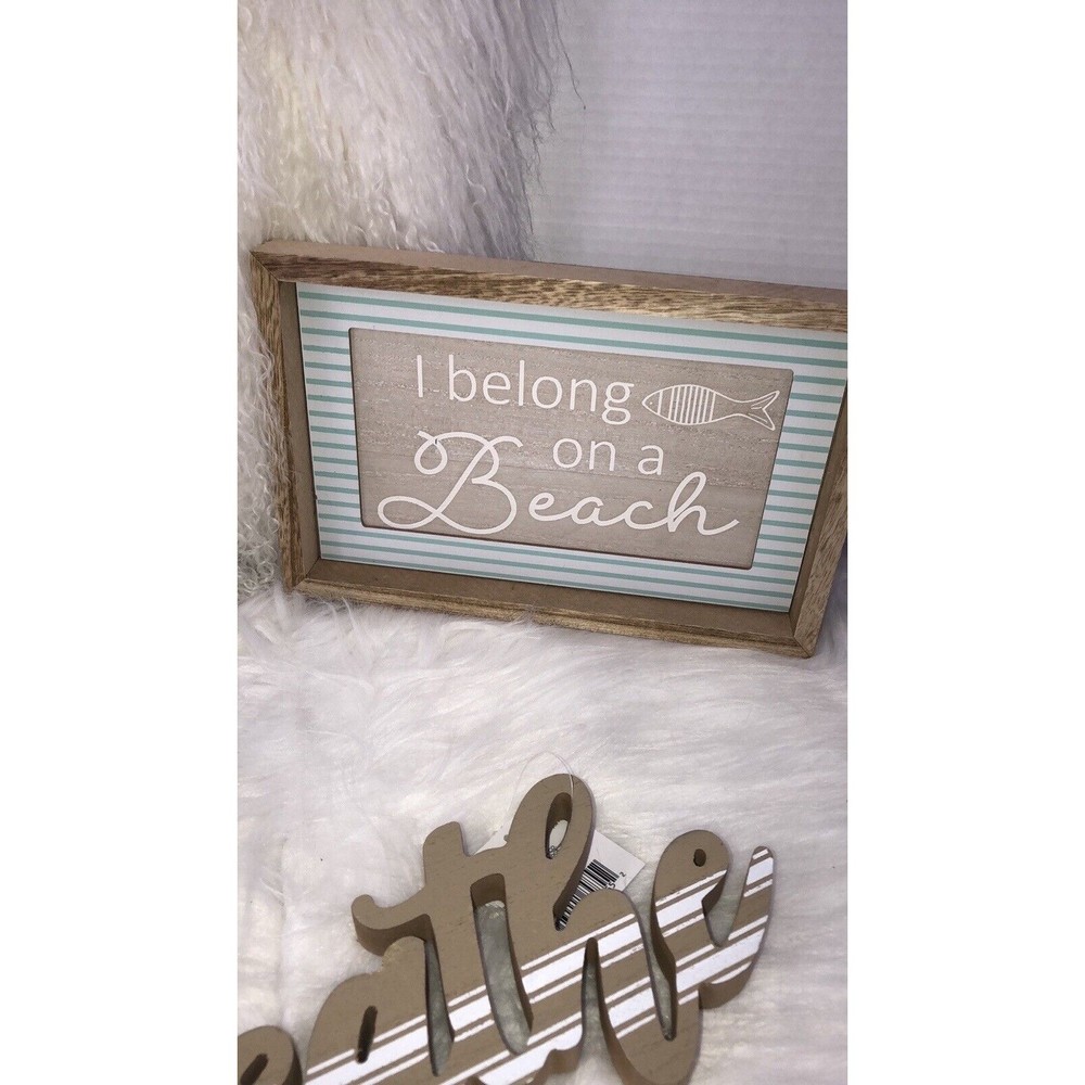 4 PCs Decor Home Wood Sea, Beach, Fish, Home /Office /Living room… - Picture 6 of 10